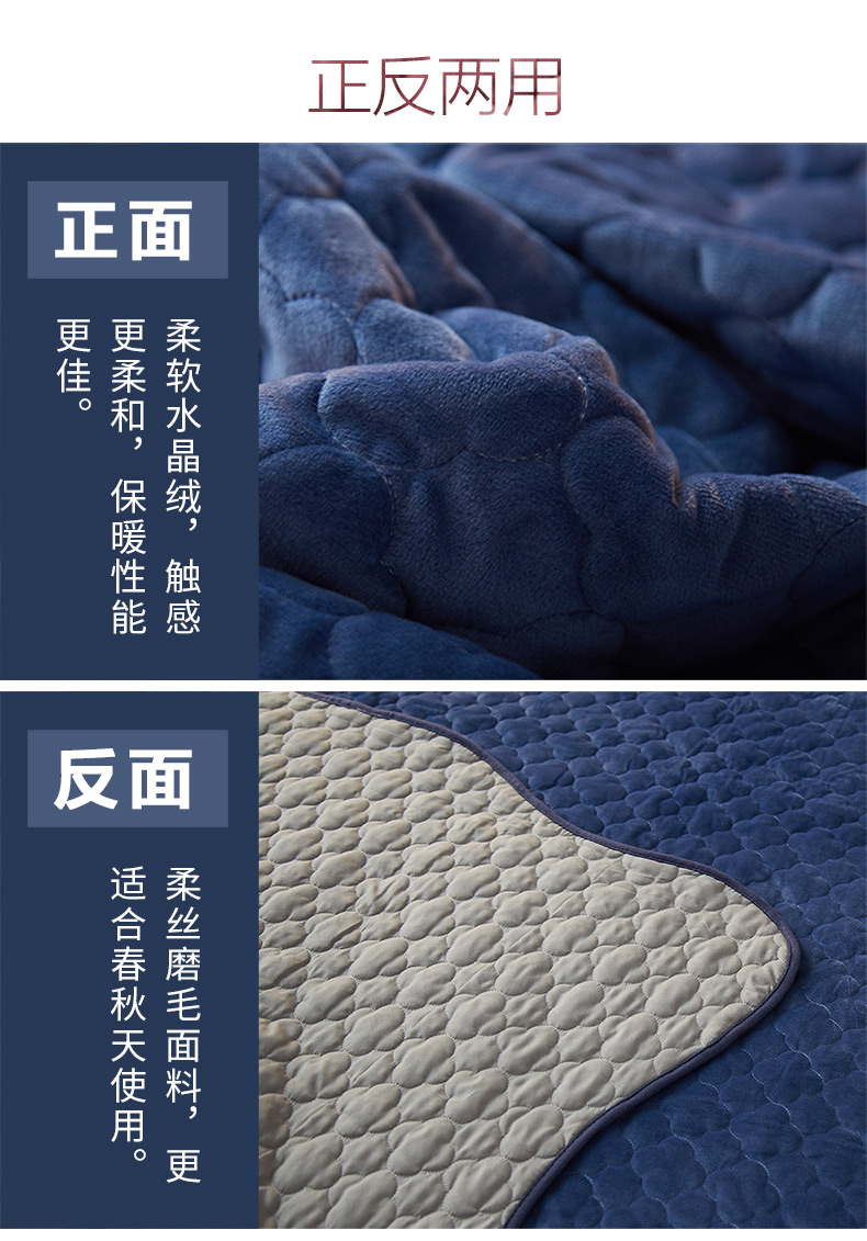 Pha lê giường phụ treo lên xuống thành viên bông dày tấm hai mặt bông trượt Coral bông tấm thảm Hàn Quốc - Trải giường thảm chân giường