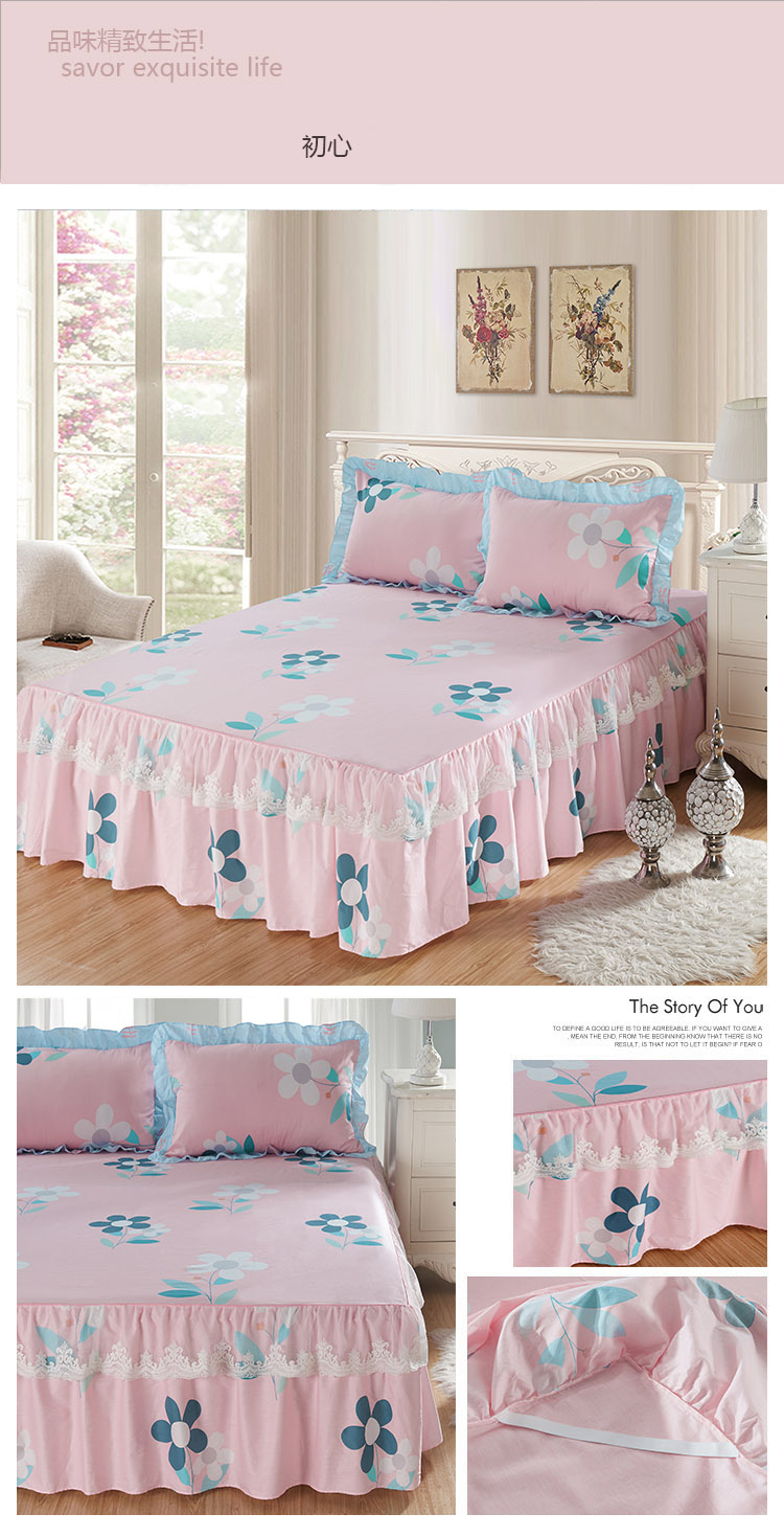Naruto 2018 mới trải giường ngủ váy cotton đơn mảnh ba mảnh đặt giường bảo vệ chống trượt giường bông đơn giản váy giường