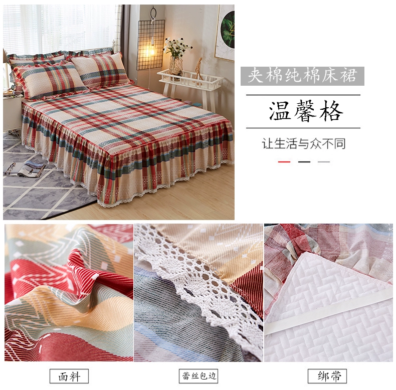 Chăn bông trải giường Hàn Quốc trải giường đơn mảnh cotton cộng với ga trải giường cotton dày 1,5 m 1,8m trải giường ba mảnh