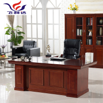 High-end Paint Large Class Bench Bosses Table Manager Table Stickup Solid Wood Leather Desk President Table Manager Desk Chair Desk Chair