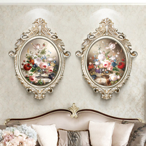 European oil painting living room decoration painting sofa background wall hanging painting porch walkway mural flower painting simple European Oval