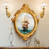 Cilu entrance entrance decorative painting landscape oil painting European style corridor aisle hanging painting American Oval hanging painting