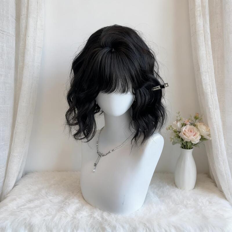 Wig for Women, Full Head Cover, Lolita Short Curly Hair, Wool Curls, Short Hair, Lazy Curls, Natural Realistic Full Head Cover Style