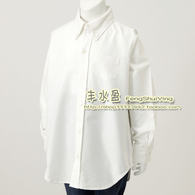 Spring Summer New Foreign Trade Export Day Bill CUHK Children's Clothing Sand Wash Soft Pure Cotton Long Sleeve White Shirt Shirt RMB68