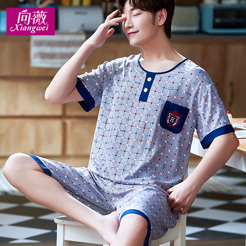 Mens mỏng mùa hè trung niên già mens cha pajama cotton lụa phù hợp lỏng lẻo gió của Trung Quốc đang lớn bông dày mùa hè.