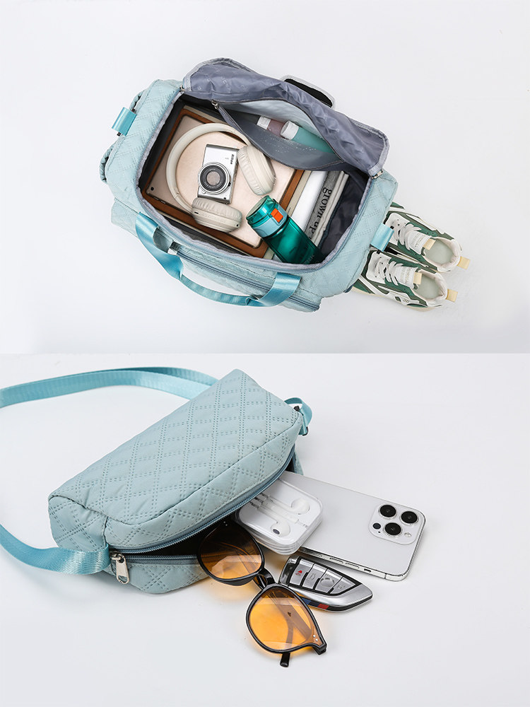 Short-Distance Travel Bag, Gym Bag, Single-Shoulder Crossbody Storage Yoga Bag, Large Capacity Travel Bag with Wet and Dry Separation, Can Be Attached to a Trolley