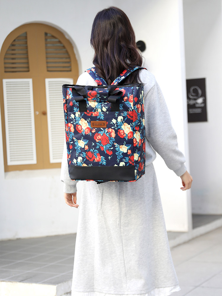 Universal Wheel Convertible Travel Bag with Pull Rod, Short-Distance Luggage Bag, Storage Bag, Foldable Portable Tote Bag for Maternity Use