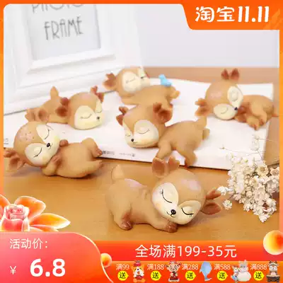 Creative home accessories cute sika deer enamel ornaments children's desktop living room cartoon decoration small gifts