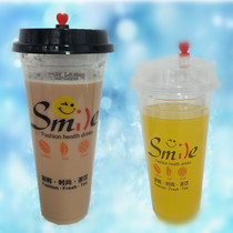 500 700ml Transparent thickened disposable pearl milk tea cup Beverage juice plastic cup Packaged soymilk cup