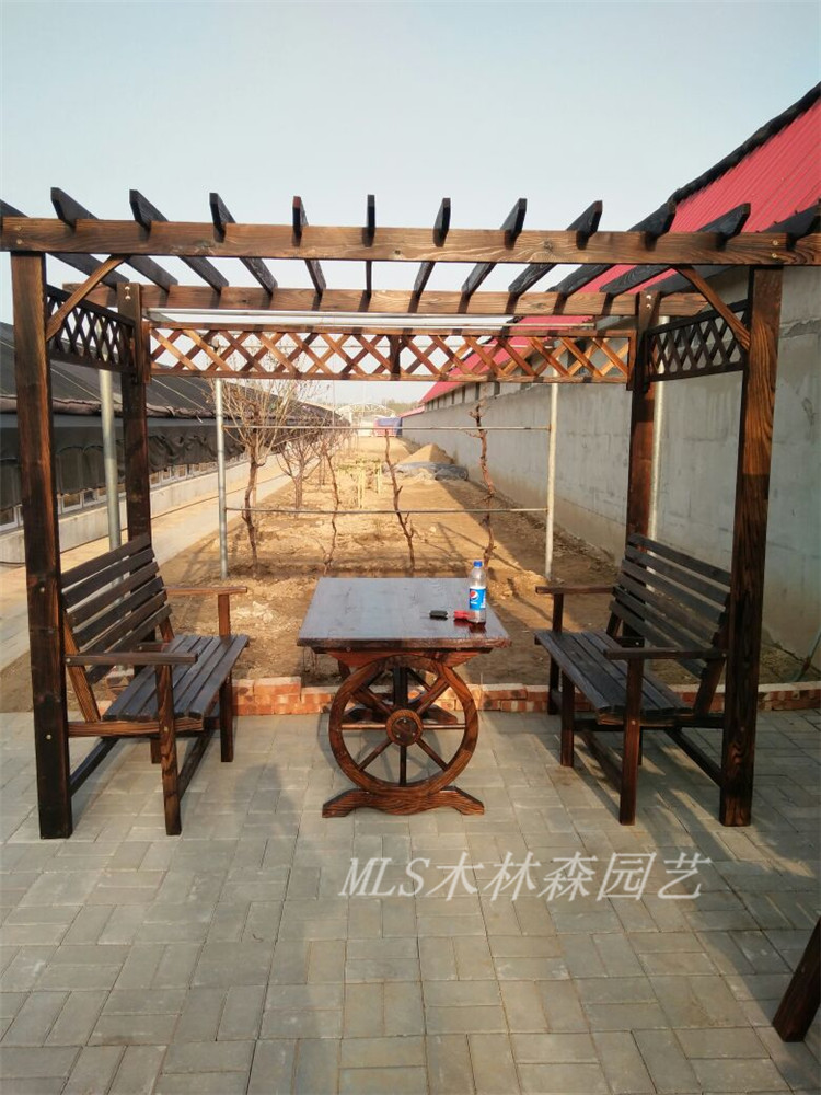 Nhà máy trực tiếp nho giá chống ăn mòn nhà gỗ gazebo gỗ rắn hoa đứng đồ gỗ ngoài trời vườn bảng và ghế vườn leo nho