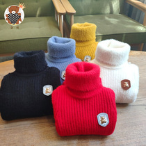 Child Clothing Male Girl Sweater Jacket Head Water Mink Suede Thickened Autumn Winter Dress New Mid Size Childrens Korean Version Foreign Air High Collar