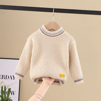 2021 autumn and winter children boy boy baby sweater line coat head knit foreign air round collar kiddie girl sweaters