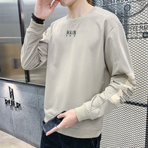 Sweat mens Spring and Autumn New Hat-free pullover round neck trend handsome Joker autumn clothes casual autumn long sleeve T-shirt