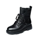 Martens, зимние флисовые ботинки для кожаной обуви на платформе, короткие сапоги в английском стиле, из натуральной кожи, 2020, осенние, тренд сезона, в британском стиле