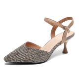 Обувь с заостренным носом, универсальные летние туфли для кожаной обуви, сандалии, 2020, из натуральной кожи