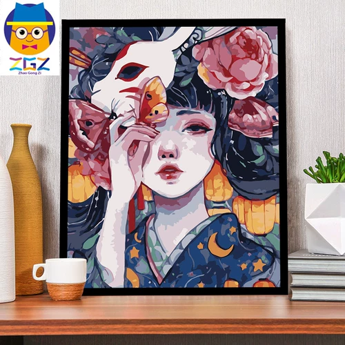 赵公子 DIY Цифровой цвет масла живопись цветочный банкет девушка ручной