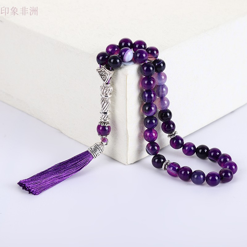 The candidate bracelet natural Manau canal bracelet 33 tasbiha purple flower national wind gift