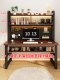 Solid Wood Computer Desk with Pegboard, Bedroom Home Use Student Writing Desk, Simple Office Desk, Desk and Bookshelf Integrated