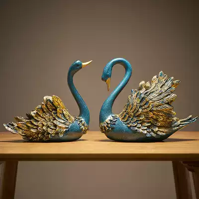 New Chinese creative Swan desktop ornaments a pair of living room entrance wine cabinet TV cabinet home furnishings anniversary gift