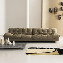 Frosted leather sofa modern luxury Italian minimalist living room technology cloth combination down rotating chair