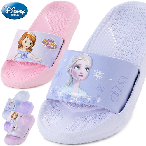 Дисней, нескользящие тапочки, детские туфли для принцессы, слайдеры, «Холодное сердце»