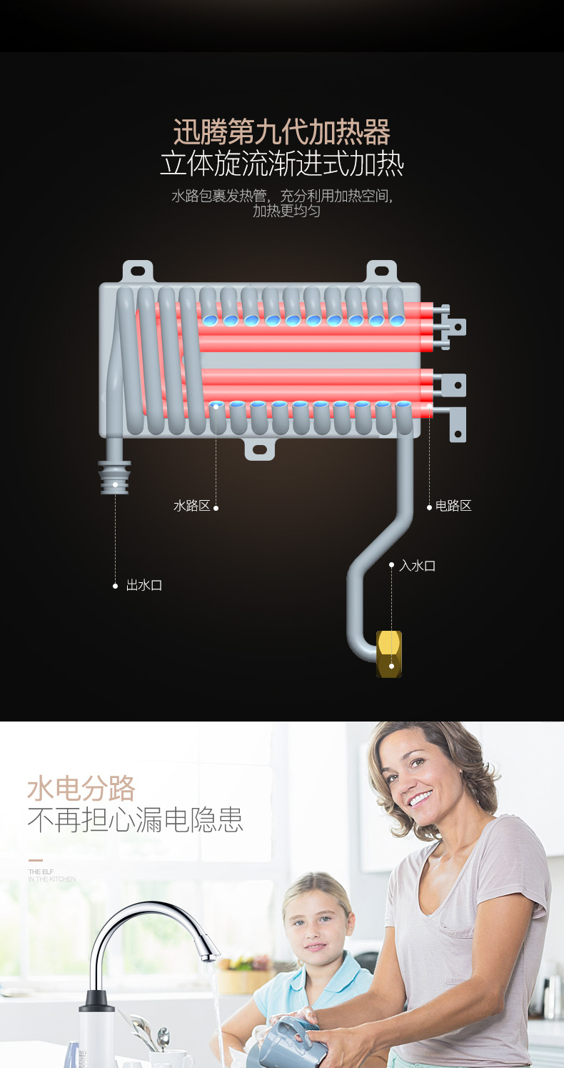 máy nước nóng trực tiếp ariston Otlan Atron S16D-Z55A Bếp ăn liền Bao Speed ​​Nhà bếp nóng miễn phí Lưu trữ nước nóng - Máy đun nước máy nước nóng lạnh dùng de tắm