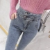 Chín quần nữ đầu thu mới Hàn Quốc thời trang mỏng giảm béo hoang dã cao eo quần jeans sinh viên bút chì quần jean nữ xịn Quần jean