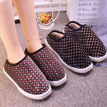 Handmade cotton slippers Winter female beef tendon foam bottom home warm non-slip moon slippers couples cotton shoes