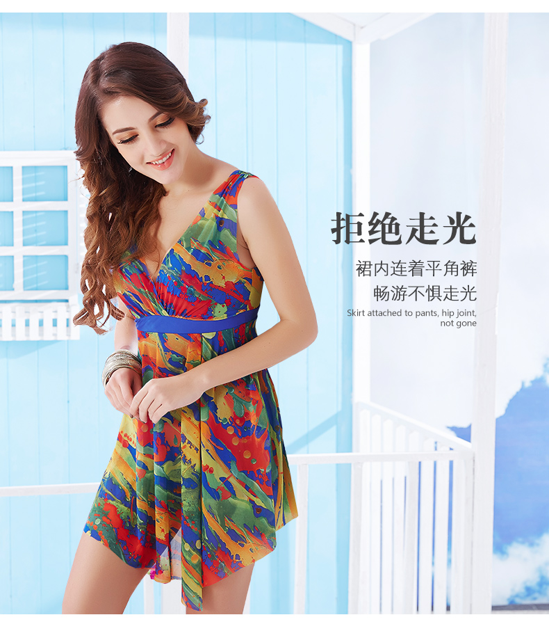 Áo tắm một mảnh kiểu áo tắm nữ bảo thủ ngực phẳng góc lớn tập hợp áo tắm mùa xuân nóng bỏng Đồ bơi gợi cảm đã mỏng che bụng cỡ lớn - Bộ đồ bơi One Piece đồ bơi 1 mảnh dáng váy