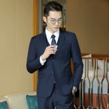 Мужской черный комплект, пиджак классического кроя, свадебное платье, 3 предмета, облегающий крой