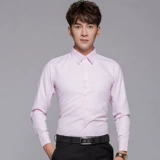 Лонгслив, цветная рубашка, классический костюм, с рукавом, 60% хлопок, в корейском стиле