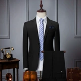 Мужской комплект, пиджак классического кроя, свадебное платье, 3 предмета, облегающий крой