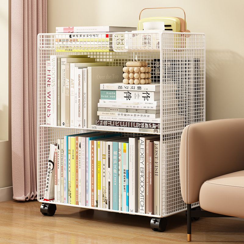 Kệ sách cao từ trần đến sàn có bánh xe bằng sắt rèn có thể tháo rời tủ sách lưu trữ đọc sách dựa vào tường tủ trưng bày nhiều lớp tại nhà kệ sách cho bé mầm non kệ sách gỗ công nghiệp
