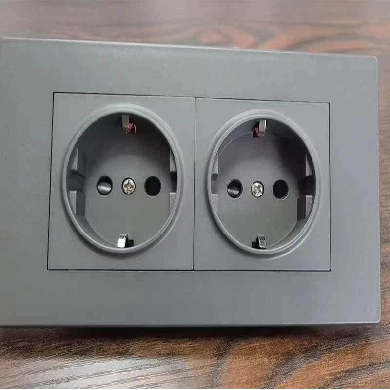 Meilan Geran 146 concealed double German gray deep plug European British American16A South African standard foreign trade socket
