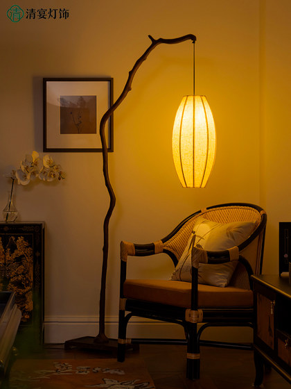 New Chinese-Style Floor Lamp, Living Room Sofa Side Decorative Lamp, Song-Style Aesthetics, Retro Chinese Style, Tea Room, Study Room, Bedroom Lamp