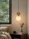 All-copper Song style aesthetic small chandelier Zen restaurant lamp new Chinese style marble aisle entrance bedroom bedside small chandelier