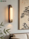 New Chinese-Style Wall Lamp, All-Copper, Chinese-Style Living Room Background Wall Lamp, Black Walnut Wood, Zen-Inspired Corridor Bedroom Bedside Lighting