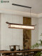 Song-Style Aesthetic Restaurant Pendant Light, Zen-Inspired Solid Wood Chinese Style, New Chinese Retro Designer Linear Strip Tea Room Light