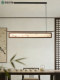 Song-Style Aesthetic Restaurant Pendant Light, Zen-Inspired Solid Wood Chinese Style, New Chinese Retro Designer Linear Strip Tea Room Light