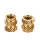 Injection molded hot-melt copper nut M1.6 cold-pressed copper inlay step knurled small nut for mobile phone in stock