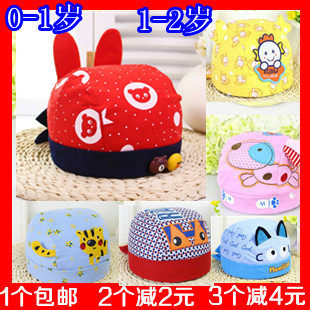 3 $ 6 printed children pirate hat spring new all cotton double baby headscarf cap with small ears on the side