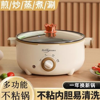 Electric Cooking Pot, Multi-Functional, Household Dormitory Electric Hot Pot, Noodle Cooker, Dormitory Mini Pot for Soup, Frying, Steaming and Cooking All in One