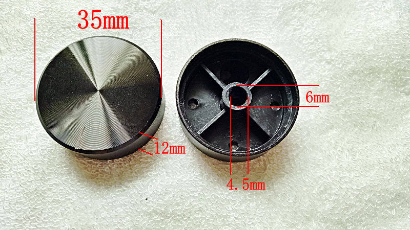 黑色半圆柄旋钮35*12MM 导航功放音量旋钮旋钮帽D轴电位器旋钮180