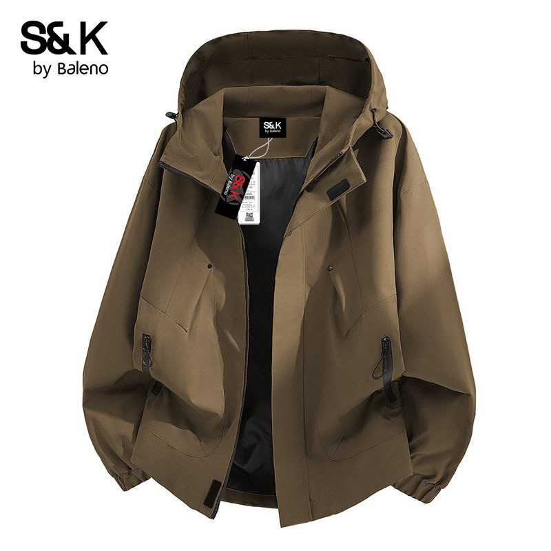 Baleno Baleno Windproof Hooded Casual Jacket Men's Spring New Windproof Work Jacket Trendy