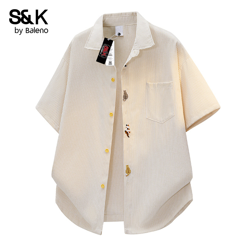 Baleno American Retro Men's 2026 Summer Trendy Brand Lapel Casual Short-Sleeved T-Shirt Loose Shirt Baleno American Retro Men's 2026 Summer Trendy Brand Lapel Casual Short-Sleeved T-Shirt Loose Shirt