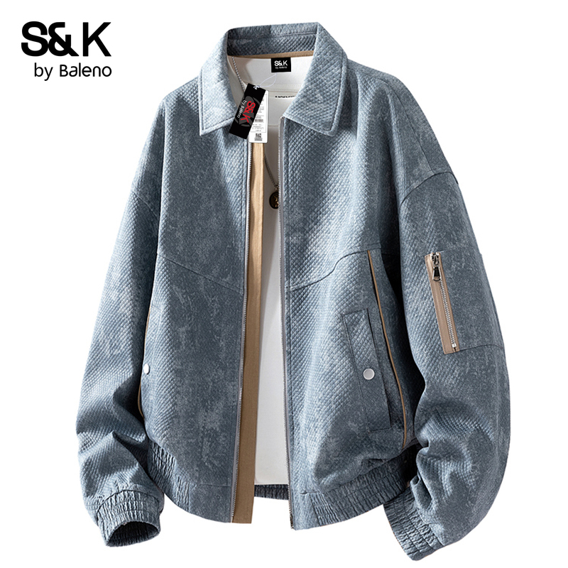 Baleno Spring New Men's Zip-Up Work Jacket American Style Structured Cool Loose Jacket