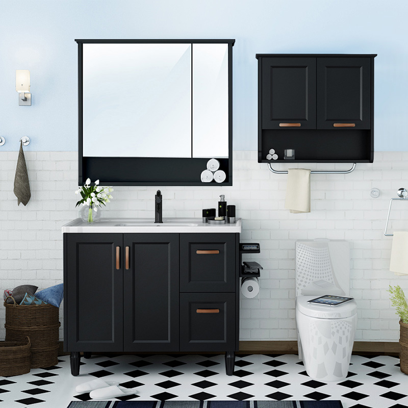 Heart Sea Garland American Floor To ceiling bathroom cabinet Solid wood washbasin cabinet Bathroom cabinet Toilet wash table 814180