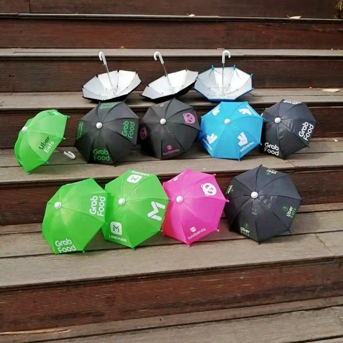 Singapore Knight Mobile Sunscreen Foodpanda takeaway GrabFood locomotive mobile phone frame umbrella