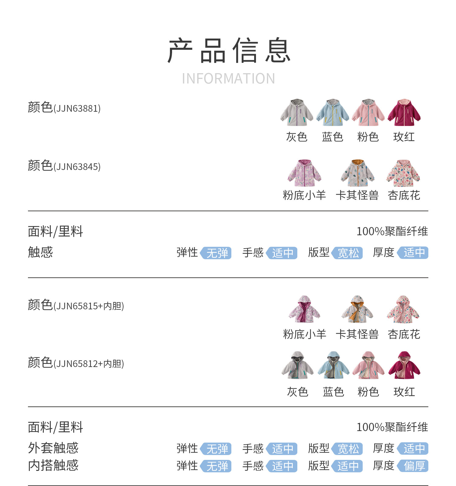 [所有女生的衣橱直播间]jellybaby儿童冲锋软壳衣女童三合一外套 — 14