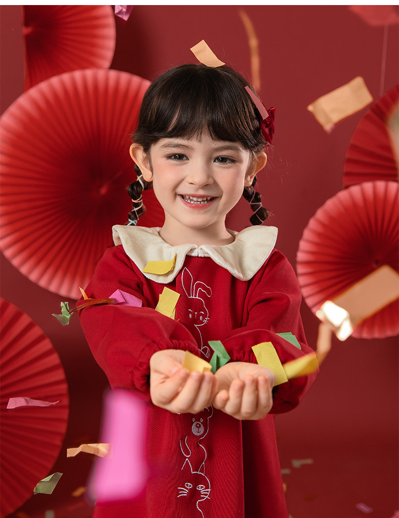 Jellybaby 杰里贝比 加绒秋冬女童连衣裙 多重优惠折后￥69包邮 80~140码可选